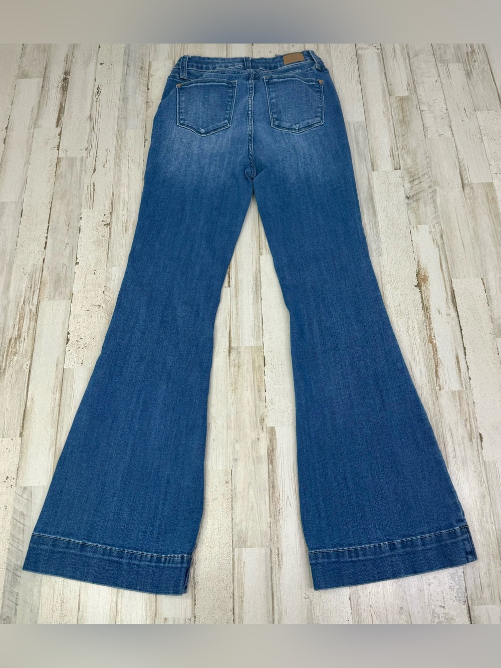 Judy Blue Jeans Womens 3/26 (25x31) Blue Mid Rise Trouser Flare Fit - Picture 9 of 11